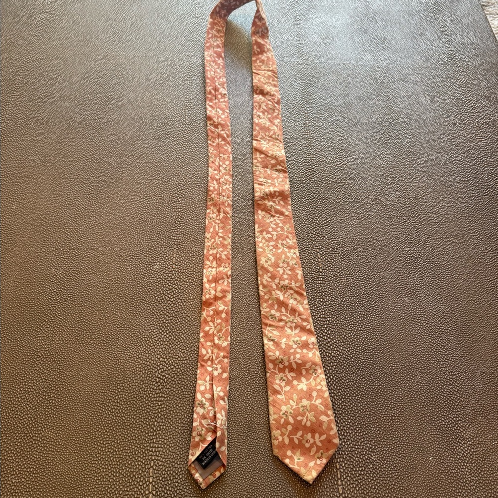 Floral Patterned Tie in Orange by [Brand]